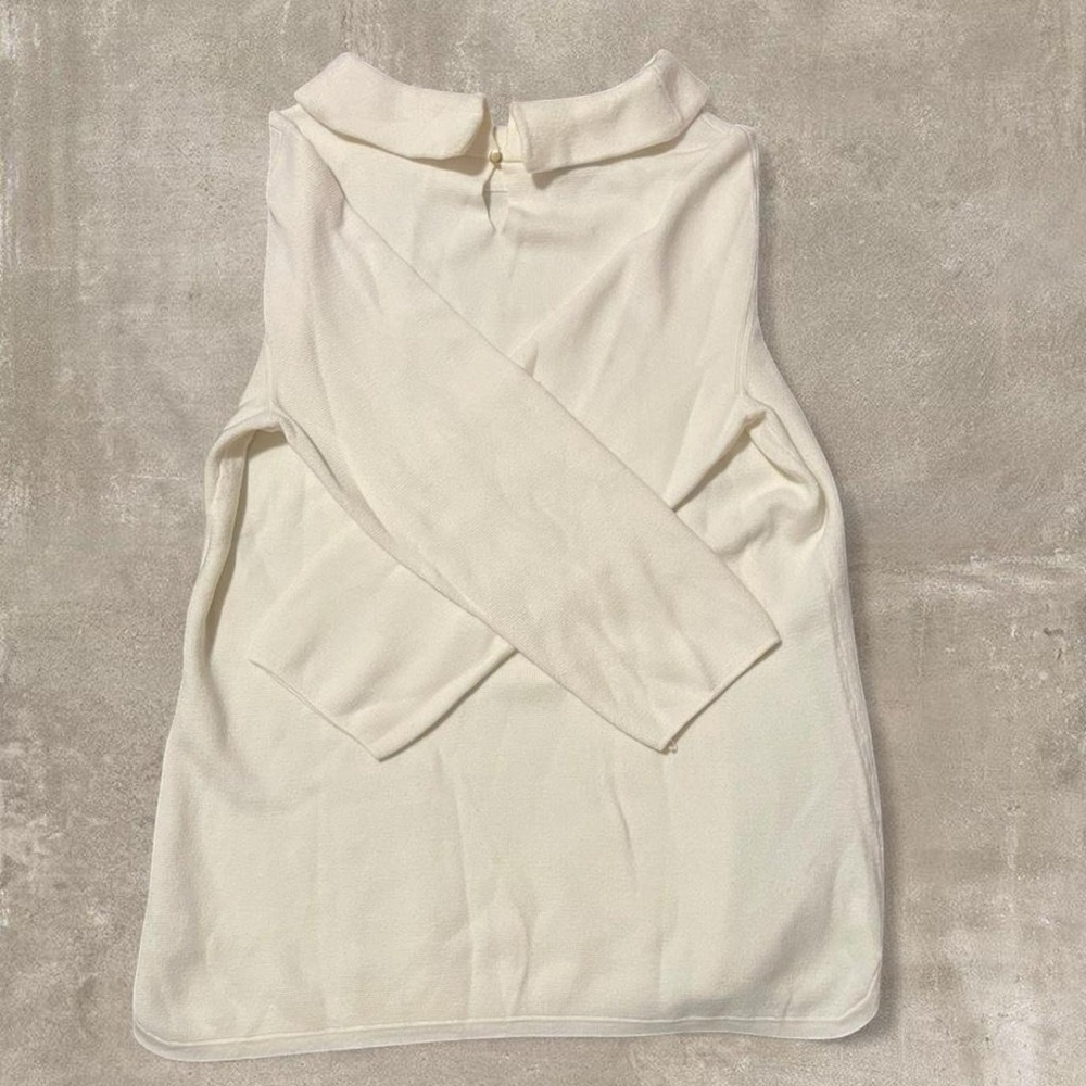 Talbots Ivory Sweater Women’s Small Mock Neck Long Sleeve Classic Minimalist
